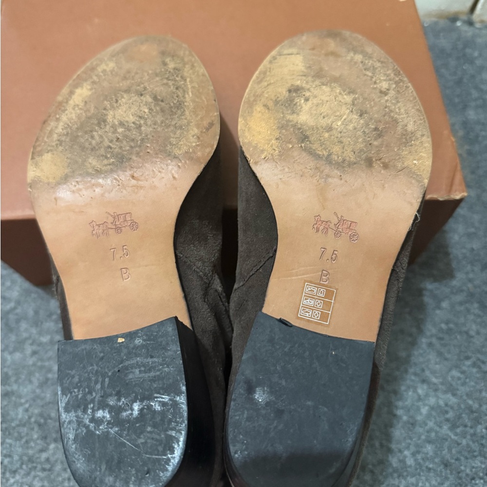 Coach Brown and Black Ankle Booties with Strap Detail - Picture 6 of 6